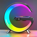 Chargeur sans fil, Réveil numérique avec haut-parleur, lampe LED RGB, veilleuse d\ambiance, luminaire décoratif d\intérieur