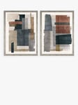 John Lewis Sabrina Roscino 'Skimming Shapes' Framed Print, Set of 2, 60 x 30cm, Blue/Multi