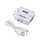 Grwibeou-Mini convertisseur VGA vers AV RCA,adaptateur avec prise en charge audio 3.5mm,HD 1080P V,convertisseur 2AV RCA,PC vers TV,ordinateur HD vers TV - Type VGA to AV