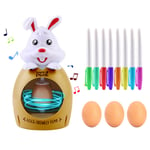 (White And Brown Bunny With Sound And Light With 3 Eggs + 8 Pens) Easter Egg UK