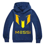 Messi Hoodie Fotboll Superstar Flickor Kläder Barn Mode Pojkar Messi Hoodie Marinblå Marinblå Navy blue 150 cm