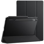 JETech Coque pour Samsung Galaxy Tab S9 FE 10,9 Pouces, Étui Housse Protection Tablette Fine Folio Support Dos Translucide à Trois Volets, Soutien Chargement du S Pen (Noir)