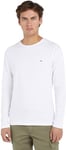 Tommy Hilfiger - Mens Long Sleeved T-Shirts - Men's T-Shirts - Tommy Hilfiger Mens T Shirts - Stretch Slim Fit Long Sleeve T Shirts Men - Black Shirt - White Shirt - Size XX-Large