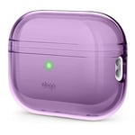 elago Clear Case Compatible with Apple AirPods Pro 2nd Generation Case Protective Case Cover, Shockproof, Gel Tape Included, Wireless Charging, Reduce Yellowing (Deep Purple)