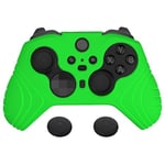 PlayVital Samurai Edition Anti Slip Silicone Case Cover for Xbox Elite Wireless Controller Series 2, Ergonomic Soft Rubber Skin Protector for Xbox Elite Series 2 with Thumb Grip Caps - Green