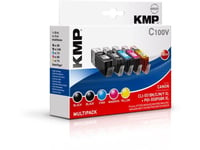 Kmp Multipack C100v - 5-Pack - Svart, Gul, Cyan, Magenta - Kompatibel - Bläckpatron (Alternativ För: Canon 6431B001, Canon 6443B001, Canon 6444B001, Canon 6445B001, Canon 6446B001, Canon Cli-551Bk Xl, Canon Cli-551C Xl, Canon Cli-551M Xl, Canon Cli-