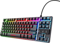 Gaming Clavier Gamer TKL RGB GXT 833 Thado Clavier Filaire Compact (20% Plus Petit), Éclairage LED Multicolore, AZERTY Français, USB Plug & Play, PC/Ordinateur Portable - Noir