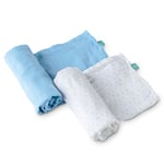 KOALA BABY CARE ® Mjuk gasbinda Soft Touch 120 x 120 cm 2-pack - blå