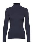 Ribbed Turtleneck Sweater Tops Knitwear Turtleneck Blue Lauren Ralph Lauren