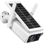 Caméra de sécurité solaire extérieure 1080P 2MP 2.4G WiFi caméra de surveillance à domicile avec détection de mouvement pir, vision nocturne, audio