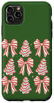 iPhone 11 Pro Max Kelly Green Christmas Tree Cakes Coquette Ribbon Bow Cake Case