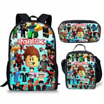 3d Roblox Studentväska Lunchväska Pennsväska 3st/ Set Ryggsäck Take meal ryggsä Take meal backpack