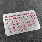 Personalised Metal Wallet Card For Valentines Day or Annniversary Keepsake Gifts