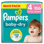 Pampers Baby-Dry bleier, størrelse 4, 9-14 kg, Maxi Pack (1 x 106 bleier)
