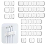 Clips Câble 12 Pcs Organisateur Bureau, Support De Câble Cable Clips Câble Rangement Gestion Des Cables Pour Usb Câbles De Chargeur/Cordon/Bureau À Domicile Et Voiture (Blanc)