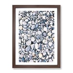 Pebbles Painting Modern Framed Wall Art Print, Ready to Hang Picture for Living Room Bedroom Home Office Décor, Walnut A2 (64 x 46 cm)