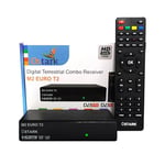 Ostark Euro T2 TNT Récepteur Terrestre TDT TDT2 FTA DVB-T2 DVB-C, H265 HEVC Full HD PVR, Double USB, Double LNB pour Deux télévisions, SCART, HDMI Coaxial