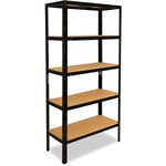 Shelfplaza - black 200x90x40 cm Étagère charge lourde / meuble etagere noir metal avec 5 niveaux / capacité charge 175kg / meuble etagere metal noir