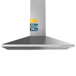 Cecotec Hotte aspirante 90 cm Pyramidale Bolero Flux PM 903500 Inox B. Moteur 65 W, Finition inox, Aspiration 350 m3/h, Commande mécanique, 3 niveaux de puissance, Lumière et Filtre à charbon