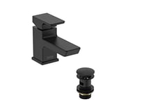 Bristan Robinet mitigeur de lavabo en cobalt avec bonde clic-clac Noir (COB BAS BLK)