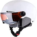 ALPINA ARBER VISOR Q-LITE - Casque de ski léger et de haute qualité avec visière contrastante pour adultes, blanc mat, 51-55 cm