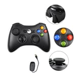 Contrôleur Manette De Jeu Sans Fil Xbox Pour Pc & Xbox 360 Avec Récepteur Pc, Noir (Batterie Non Incluse)