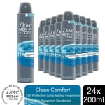 Dove Men+Care Anti-Perspirant Clean Comfort 72H Protection Deo 200ml, 24pk