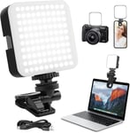 100 LED Lampe Photo avec Clip, 3000-6500K Lumiere Video CRI 90+, 3 Modes D'éclairage,Lampe Selfie avec Batterie, Lumiere Camera, Eclairage Photo pour iPhone/Camera/Camescope/Ordinateu