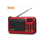 (Punainen) Uusi Mini Rolton W405 Digitaalinen Kannettava Mini Mp3 Play Kannettava Fm Radio Musiikkisoitin Kaiutin TF USB Taskulamolla Money Verify