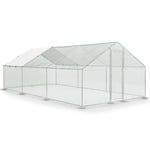 Enclos Juskys 3 x 6 x 2 m — Poulailler en métal Accessible d'une Surface de 18 m² avec Porte et verrou — Enclos pour Poules, Petits Animaux et Plantes