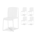 Kosmi - Lot De 4 Chaises De Jardin Ou Terrasse Blanches En Résine Polypropylène