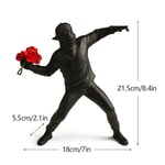 Sculpture de lanceur de fleurs Banksy,collection de statues,Pop Art,figurine de fille ballon moderne,décoration de bureau et de maison,dropshopping - Type flower thrower BK