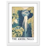 Wee Blue Coo Katsushika Hokusai The Amida Falls Painting Artwork Framed Wall Art Print A4