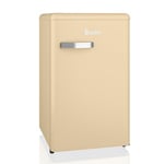 SWAN SR11035CNE Retro Under Counter Fridge with 77L Fridge Capacity, 13L Freezer Capacity, 1 Glass Shelf, 3 Door Shelves, 1 Salad Drawer, E Energy Rated, Cream