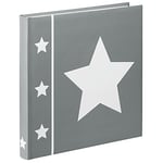 Hama “Skies” Photo Album (jumbo album with 60 pages, for 240 photos in 10x15 format, Star motif, 30cm x 30cm) XL Grey Photo Book