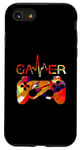 Coque pour iPhone SE (2020) / 7 / 8 Gamer Heartbeat Jeu vidéo Garçon Homme Gamer