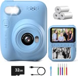 Gofunly Kids Camera Instant Print, 3.0'' Big Screen Instant Camera for Kids with