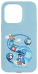 Coque pour iPhone 15 Pro Disney Monogramme Lilo & Stitch Lettre S pour Stitch