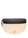 Hay Life x Ellie Beaumont Straw Sling Bag, Natural/Black