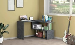 Dmora Candido, d'angle Porte PC, Table Multifonction, Bureau Peu encombrant Multipositions, 100% fabriqué en Italie, 120 x 50 x 75 cm, Anthracite