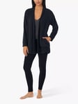 DKNY Fleece Long Lounge Set, Black