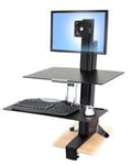 Ergotron WorkFit-S Single LD Workstation with Worksurface - Stativ for LCD-skjerm / tastatur / mus - aluminium  pulverbelagt stål  kvalitetsplast -