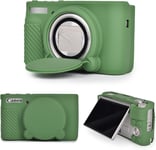 Housse en Silicone pour Canon PowerShot SX740 SX730 HS Caméra, Coque Protection en Caoutchouc Souple pour Canon SX740 SX730 HS - avec Couvercle d'objectif Amovible - Vert