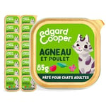 Edgard & Cooper Pâté pour Chat, Adulte, (Agneau & Poulet, 85g x 16), Viande fraîche et protéines de qualité, Vrais ingrédients pour Chat, Pâté pour Chat stérilisé et Actif