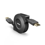 Ekon Câble HDMI rétractable 1.4 mâle mâle mâle 1 mètre résolution Ultra HD connecteurs dorés, anti-plis, pour TV, projecteurs, ordinateur portable, PC, MacBook, PlayStation, Nintendo Switch