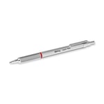 rOtring Rapid Pro Retractable Ballpoint Technical Drawing Pen | Medium Point | Blue Ink | Silver Full-Metal Body