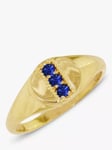 London Road 9ct Gold Sapphire Signet Ring, N