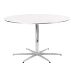 Fritz Hansen - A826 Cirkulär, Ø145 cm, Laminat Vit, 6-grenad stjärnfot - Matbord - Arne Jacobsen,Piet Hein - Vit - Laminat/Metall