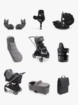 Bugaboo Dragonfly Pushchair, Carrycot & Accessories with Maxi-Cosi Pebble 360 Pro2 i-Size Car Seat & Base Bundle, Grey Melange/Black