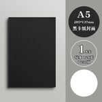 128 Sheets 256 Page Number Black Card Notebook Notepad Student Square Blank Drawing Notebook